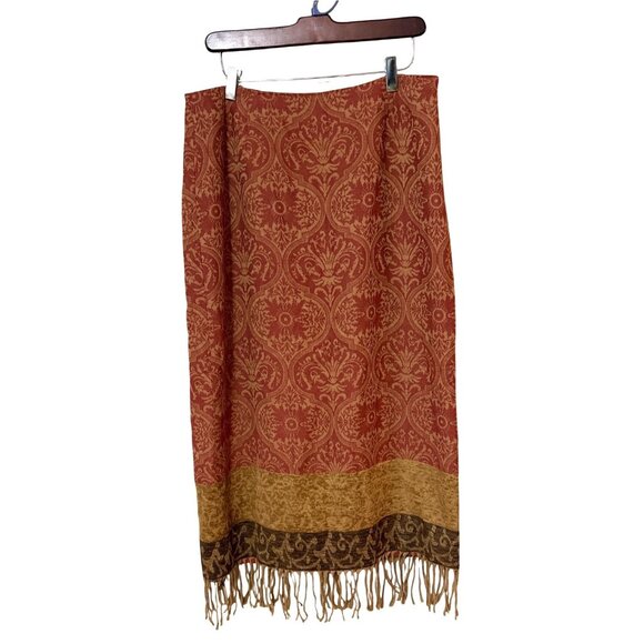 Pursuits, ltd. Dresses & Skirts - Vintage Pursuits Boho Paisley Fringe Skirt Wool Blend Size 12